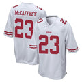 Jdoa SF.49ers #23 Christian McCaffrey Player White Home Game Stitched Jerseys