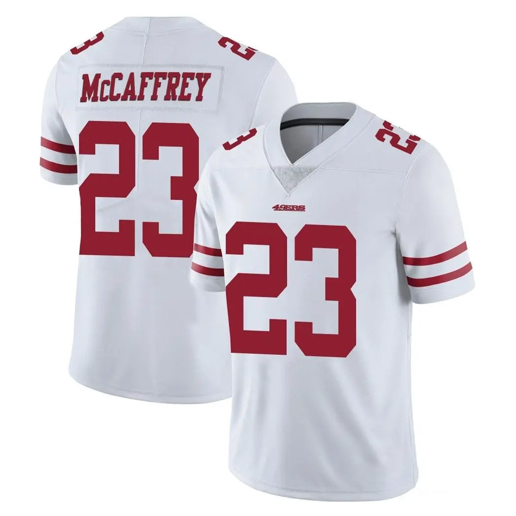 Jdoa SF.49ers #23 Christian McCaffrey Player White Limited Vapor Untouchable Home Game Stitched Jerseys