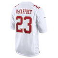 Jdoa SF.49ers #23 Christian McCaffrey Tundra White Fashion Game American Stitched Jersey