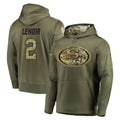 Jdoa SF.49ers #2 Deommodore Lenoir Player Olive Salute to Service Pullover Hoodie Home Game Stitched Jerseys
