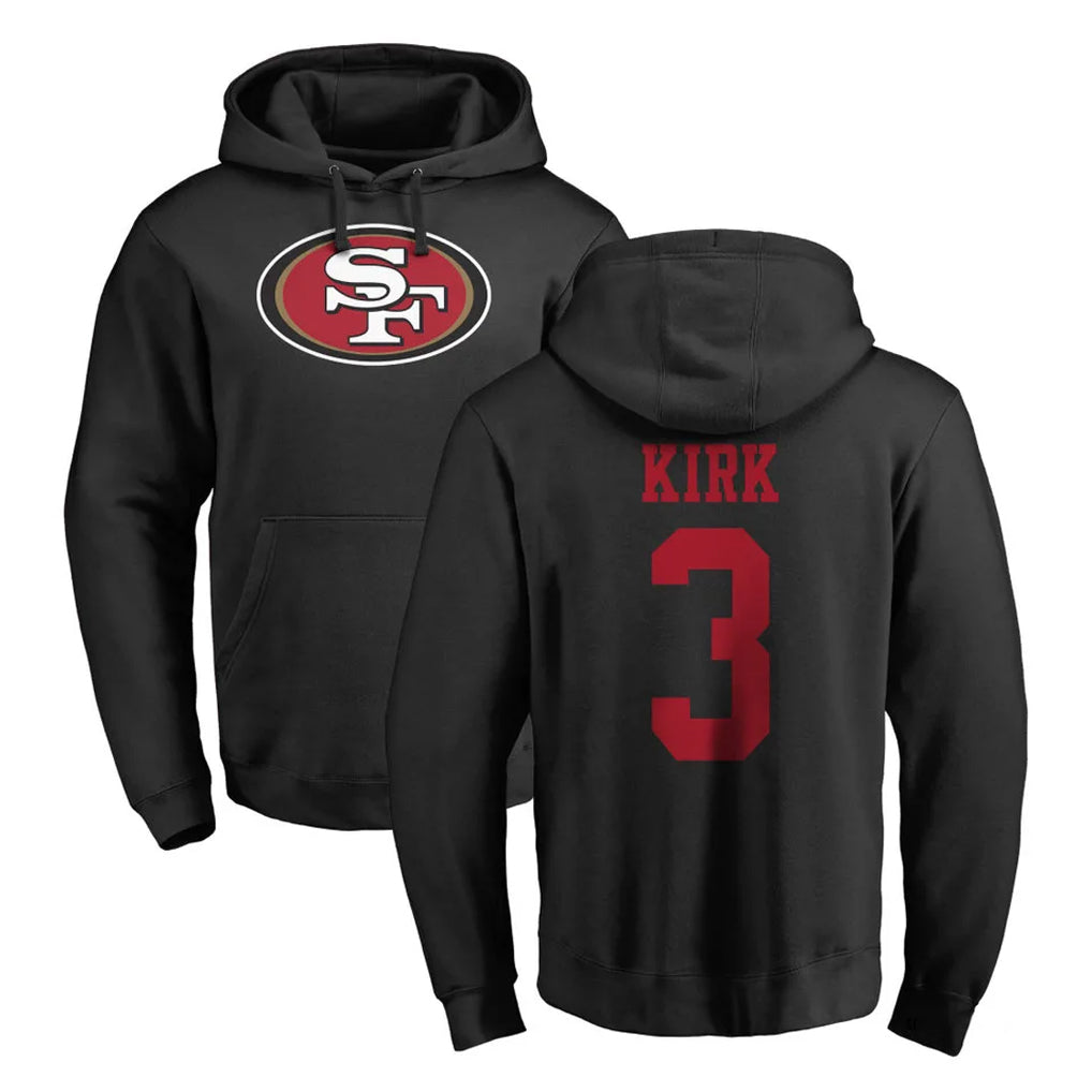 Jdoa SF.49ers #3 Christian Kirk Player Black LOGO Pullover Hoodies Home Game Stitched Jerseys