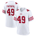 Jdoa SF.49ers #49 The Faithful Player White Home Game Football Jerseys
