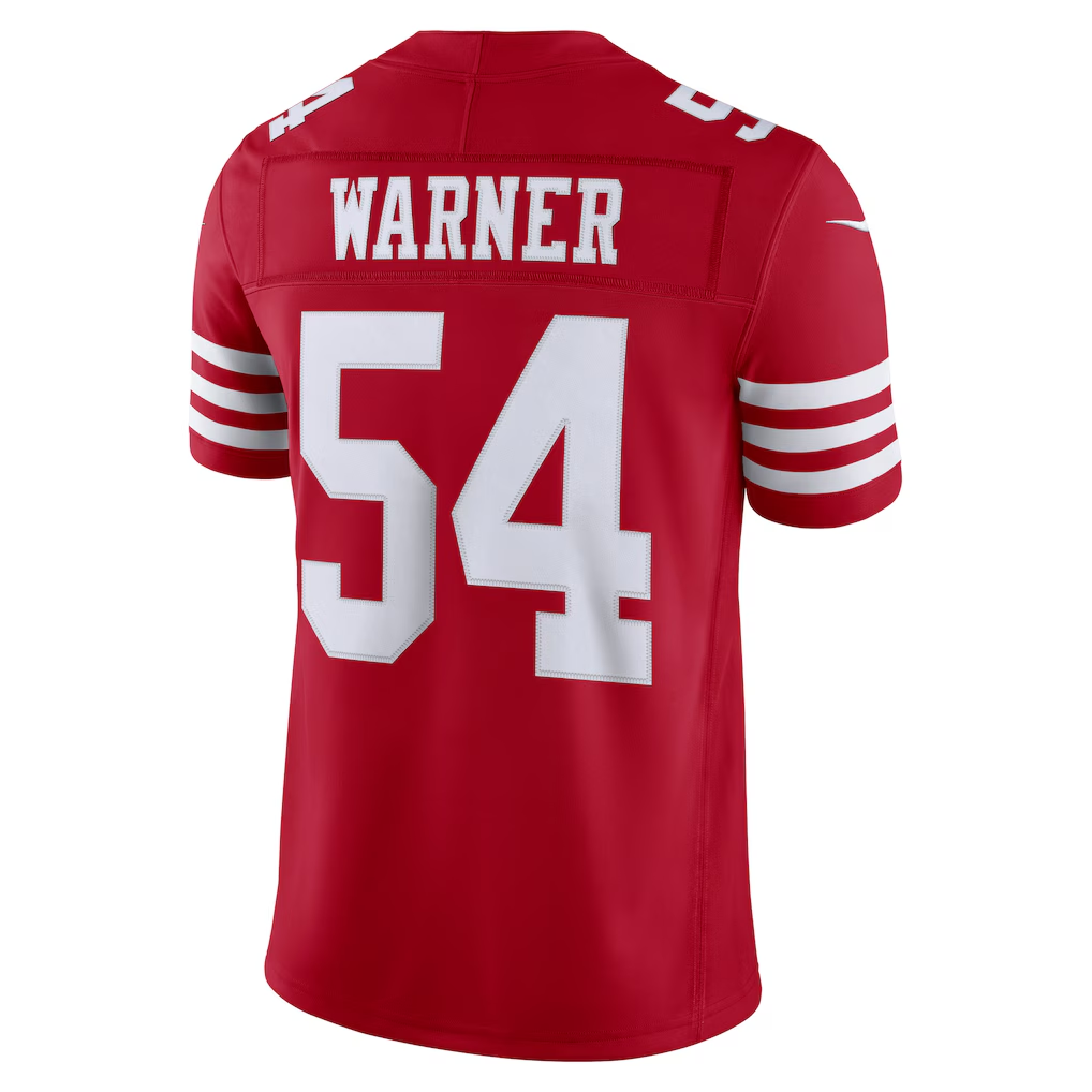 Jdoa SF.49ers #54 Fred Warner Scarlet Team Vapor F.U.S.E. Stitched Limited Jerseys