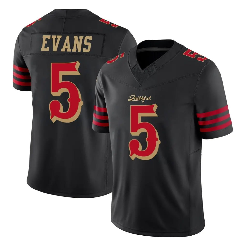 Jdoa SF.49ers #5 Mike Evans Player Black Limited Rivalries Collection Home Game Stitched Jerseys