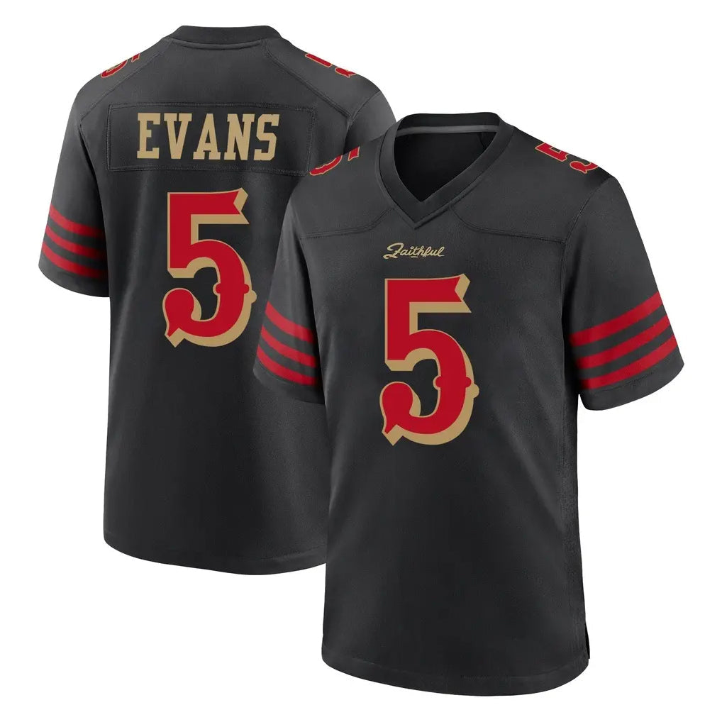 Jdoa SF.49ers #5 Mike Evans Player Black Rivalries Collection Home Game Stitched Jerseys