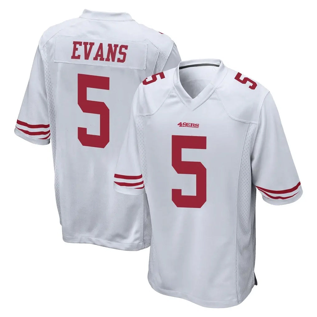 Jdoa SF.49ers #5 Mike Evans Player White Home Game Stitched Jerseys