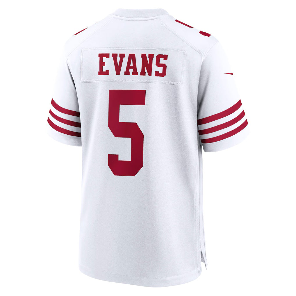 Jdoa SF.49ers #5 Mike Evans White Game Stitched Jerseys