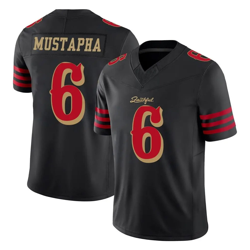 Jdoa SF.49ers #6 Malik Mustapha Player Black Limited Rivalries Collection Home Game Stitched Jerseys