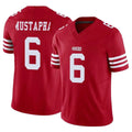 Jdoa SF.49ers #6 Malik Mustapha Player Red Limited Vapor F.U.S.E. Home Game Stitched Jerseys