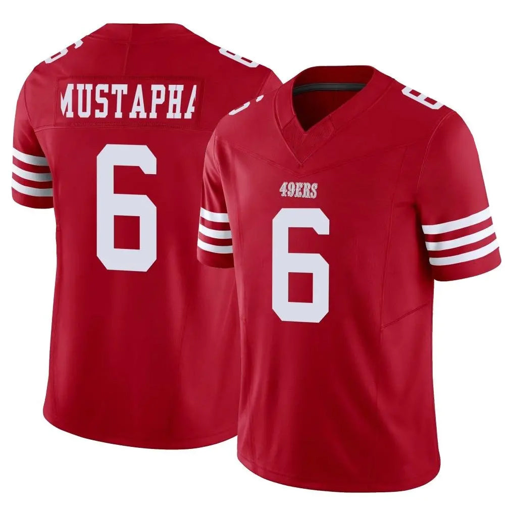 Jdoa SF.49ers #6 Malik Mustapha Player Red Limited Vapor F.U.S.E. Home Game Stitched Jerseys