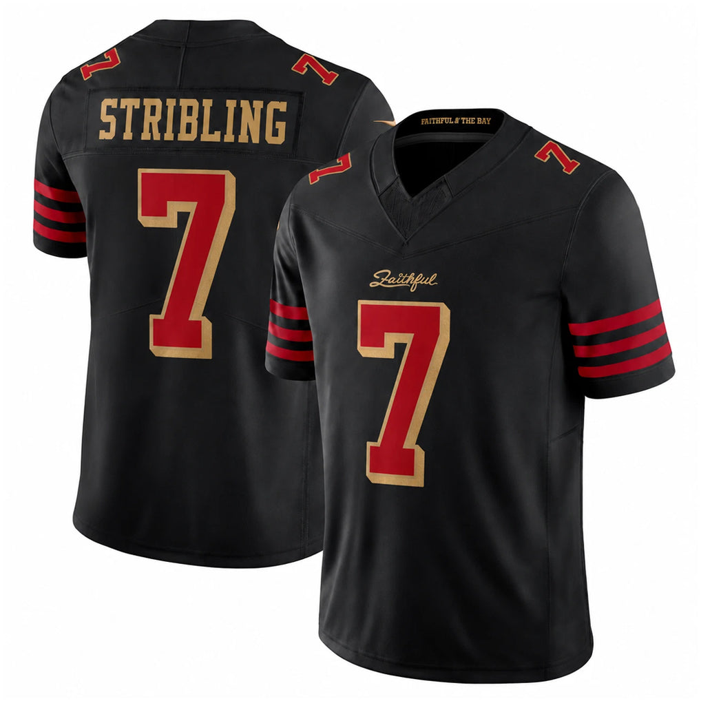 Jdoa SF.49ers #7 De'Zhaun Stribling Player Black Limited Rivalries Collection Home Game Stitched Jerseys