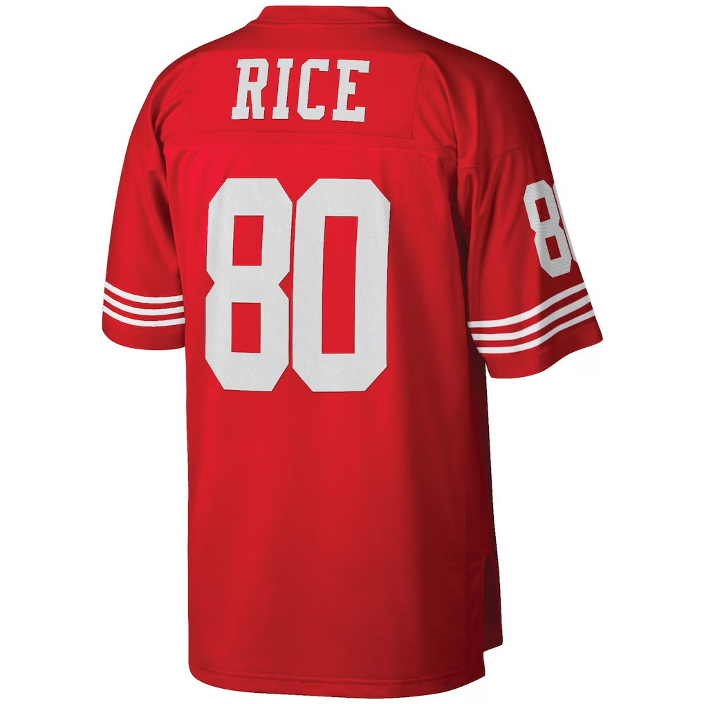 Jdoa SF.49ers #80 Jerry Rice Mitchell & Ness Scarlet Big & Tall 1990 Retired Player Replica Stitched Puhic Jersey