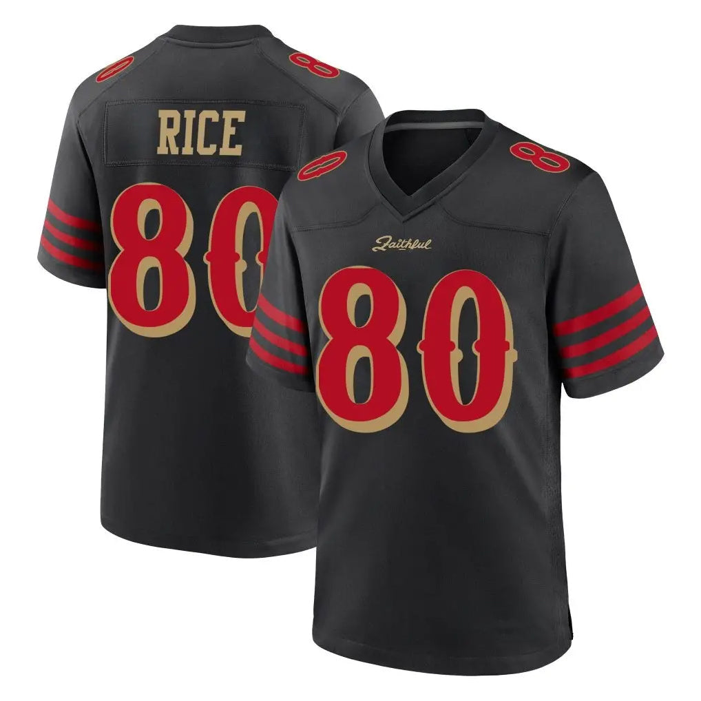Jdoa SF.49ers #80 Jerry Rice Player Black Rivalries Collection Game Stitched Jerseys