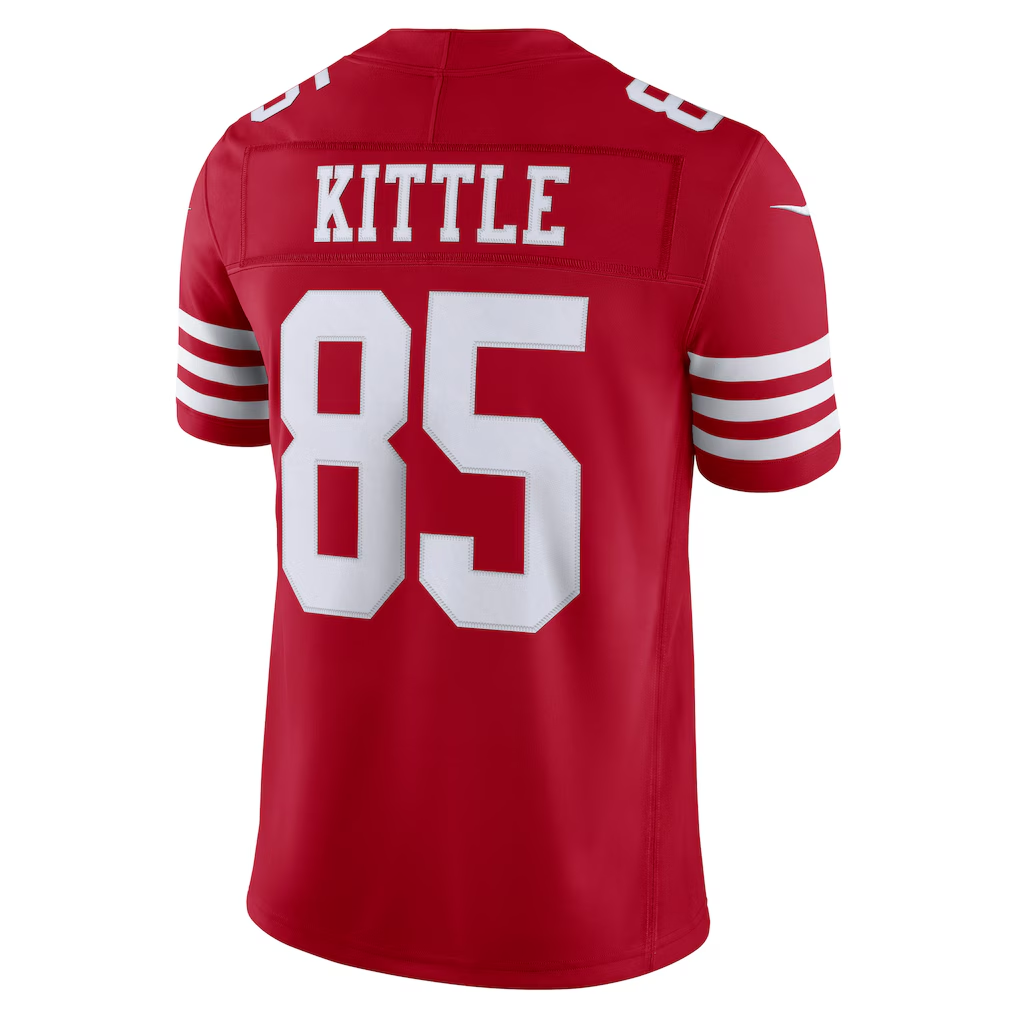Jdoa SF.49ers #85 George Kittle Scarlet Team Vapor F.U.S.E. Stitched Limited Jerseys