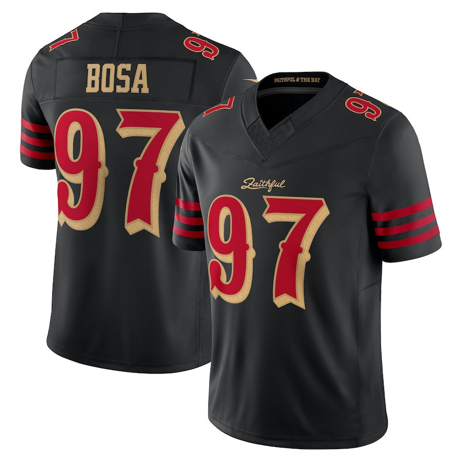Jdoa SF.49ers #97 Nick Bosa Player Rivalries Collection Vapor Limited Black Stitched Jersey