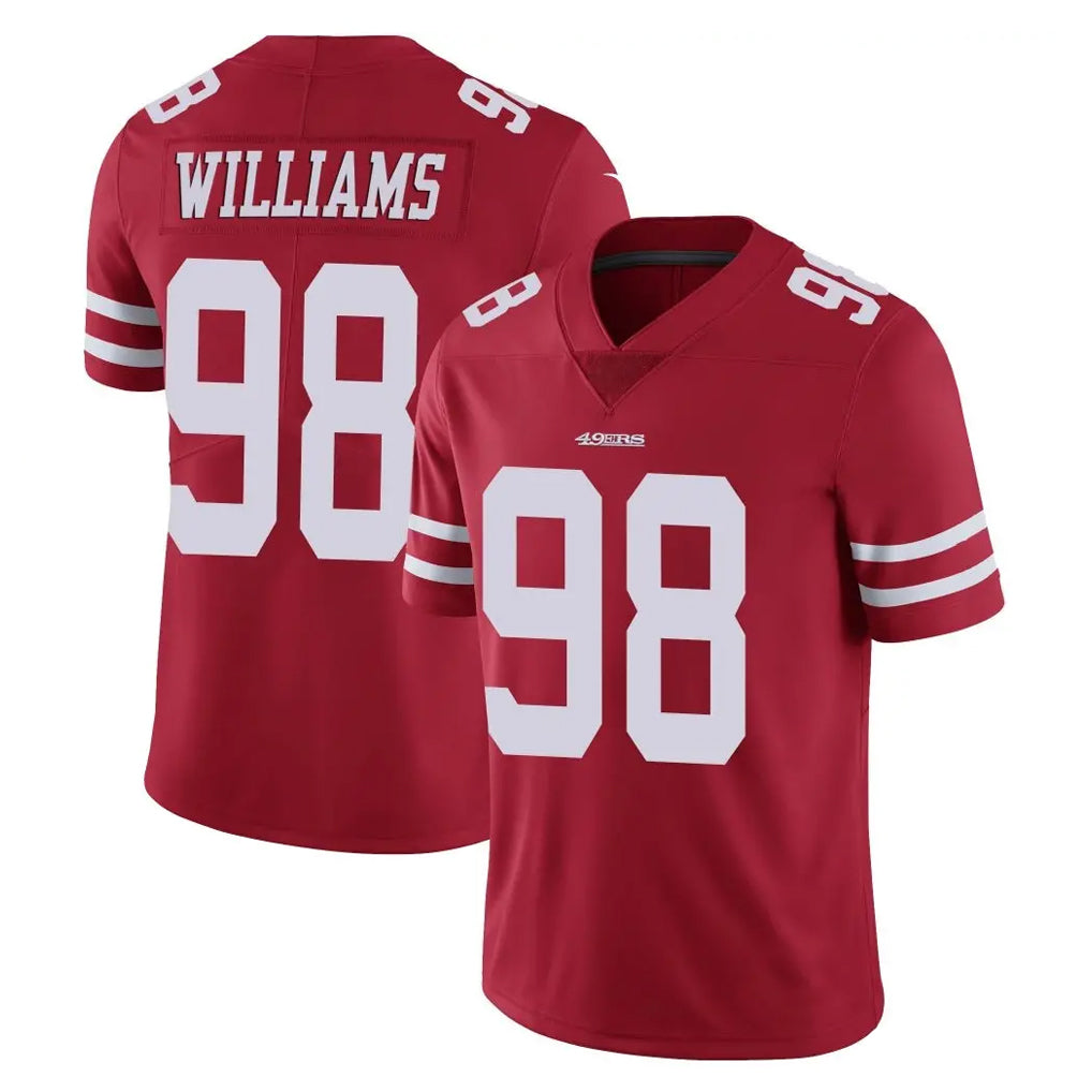 Jdoa SF.49ers #98 Mykel Williams Player Red Limited Vapor Untouchable Home Game Stitched Jerseys
