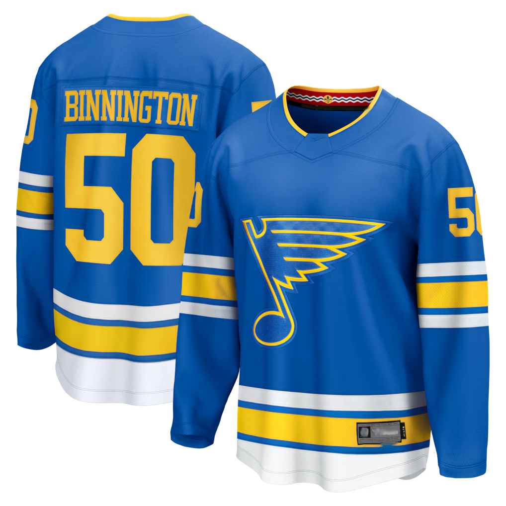 Jdoa St.L.Blues #50 Jordan Binnington Blue Home Breakaway Jerseys