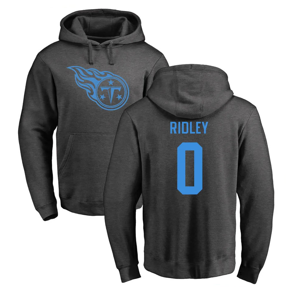 Jdoa T.Titans #0 Calvin Ridley Player Ash One Color Pullover Hoodies Home Game Stitched Jerseys