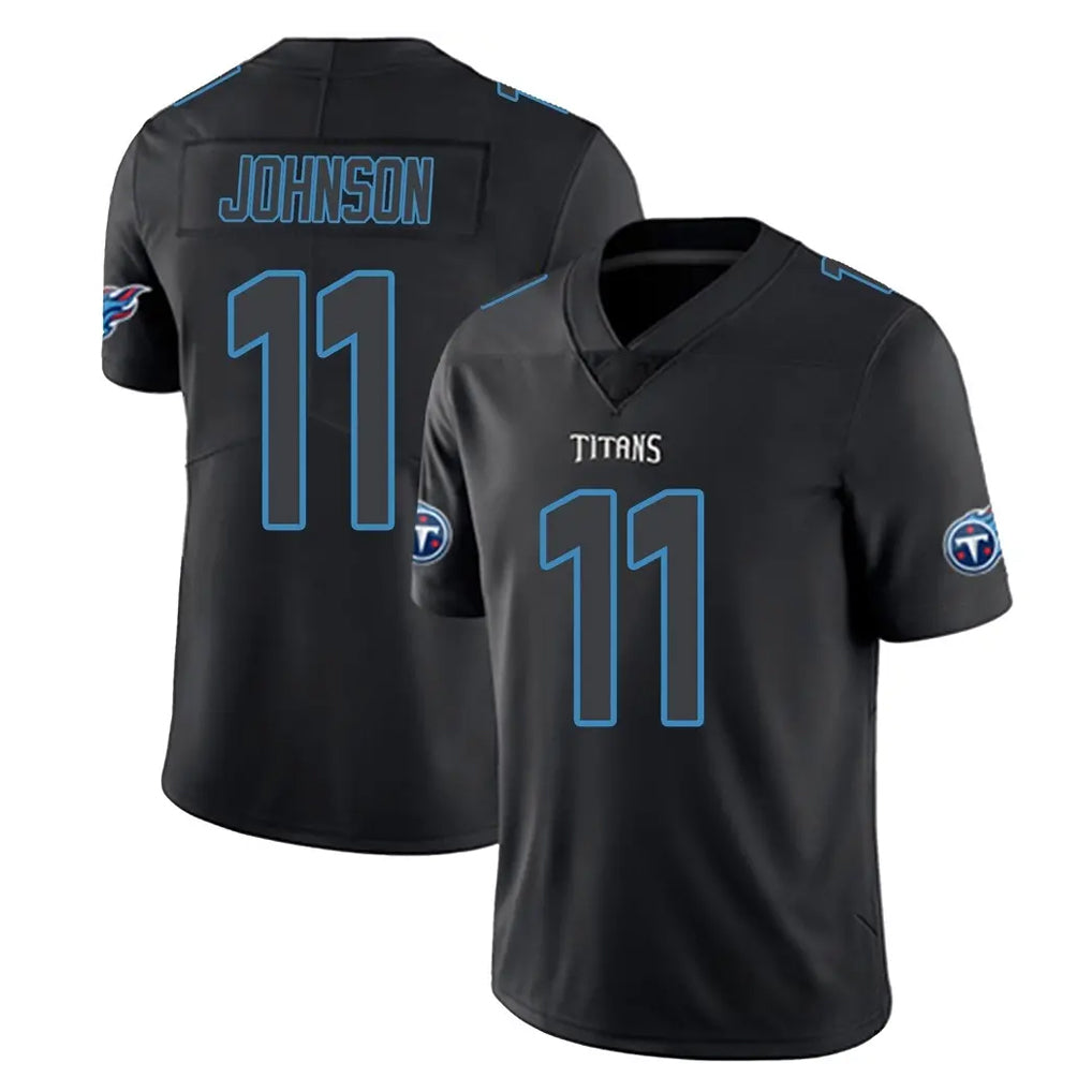 Jdoa T.Titans #11 Jermaine Johnson II Player Black Impact Limited Home Game Stitched Jerseys