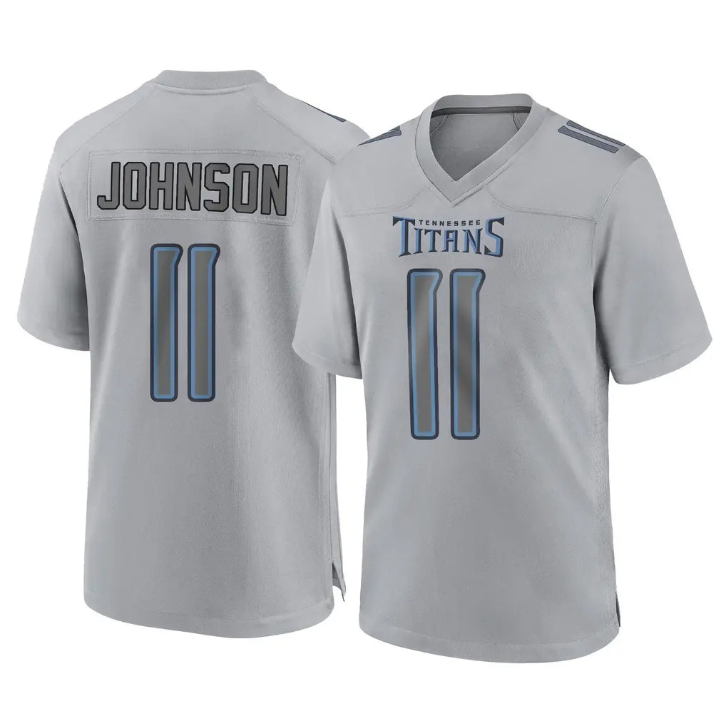 Jdoa T.Titans #11 Jermaine Johnson II Player Gray Atmosphere Fashion Home Game Stitched Jerseys