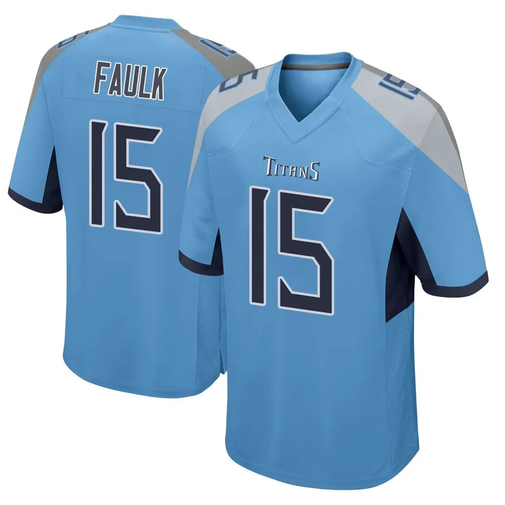 Jdoa T.Titans #15 Keldric Faulk Player Light Blue Home Game Stitched Jerseys