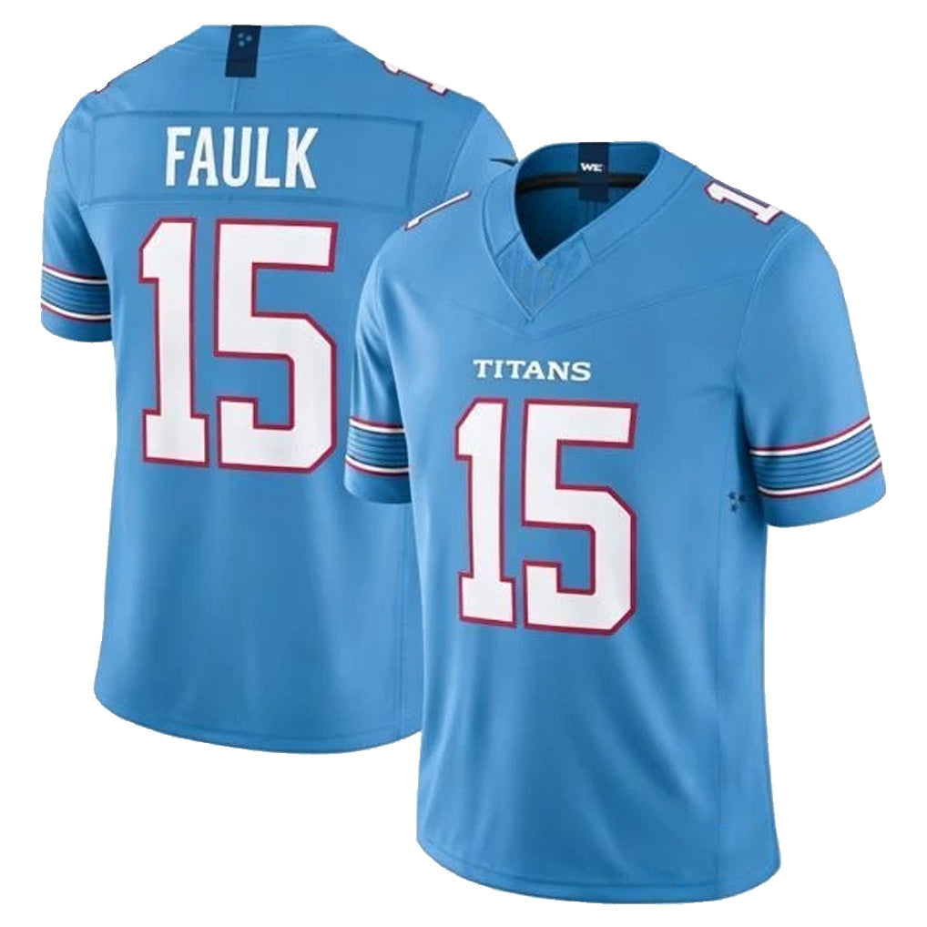 Jdoa T.Titans #15 Keldric Faulk Player Light Blue Team Vapor F.U.S.E. Limited Home Game Stitched Jerseys