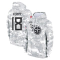 Jdoa T.Titans #18 Cor'Dale Flott Player Camo Arctic Salute to Service Pullover Hoodies Home Game Stitched Jerseys