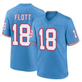 Jdoa T.Titans #18 Cor'Dale Flott Player Light Blue Oilers Throwback Home Game Stitched Jerseys