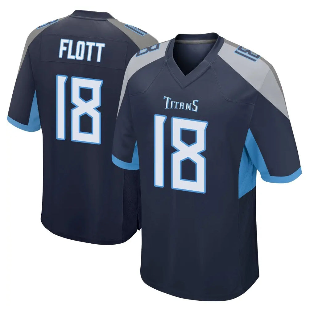 Jdoa T.Titans #18 Cor'Dale Flott Player Navy Home Game Stitched Jerseys