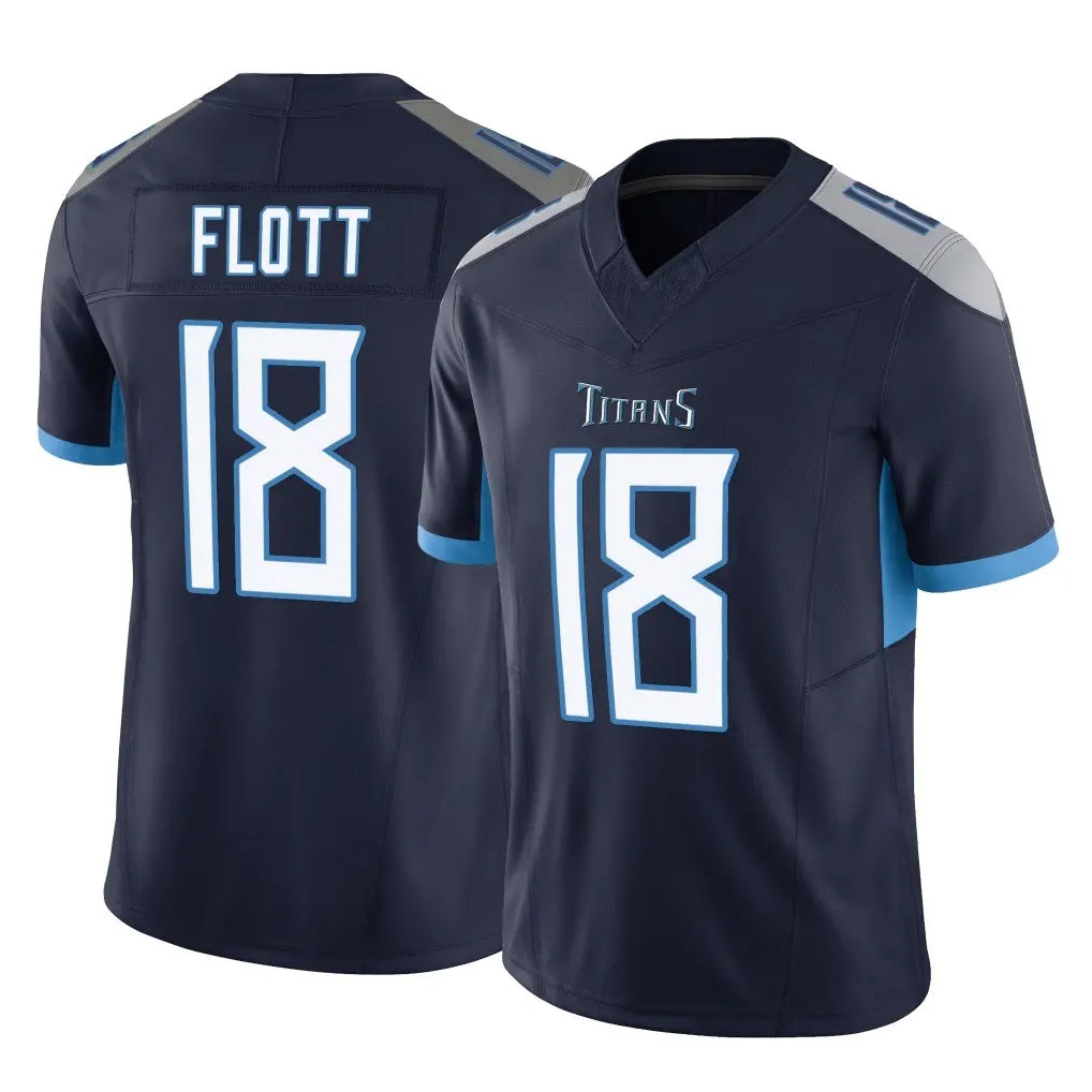 Jdoa T.Titans #18 Cor'Dale Flott Player Navy Limited Vapor F.U.S.E. Home Game Stitched Jerseys
