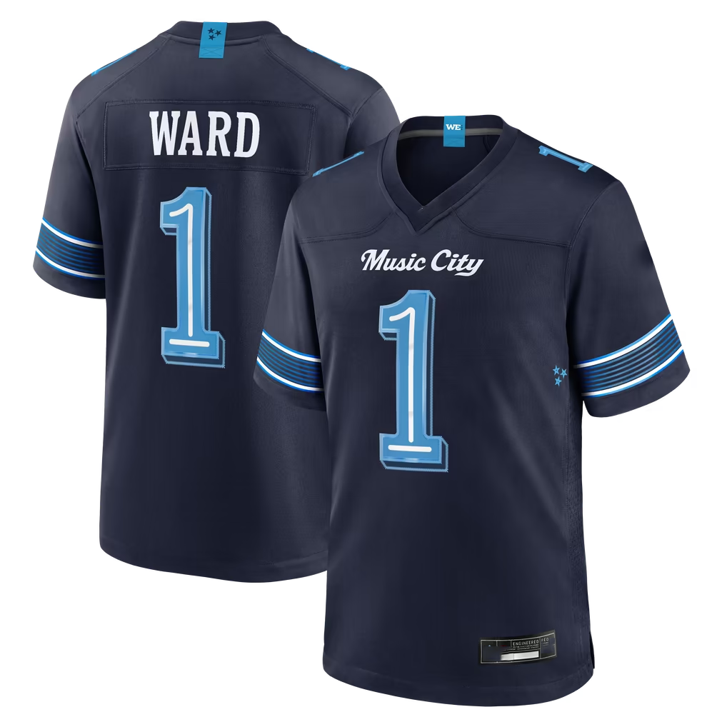 Jdoa T.Titans #1 Cameron Ward Navy 2026 Rivalries Collection Game Stitched Jerseys