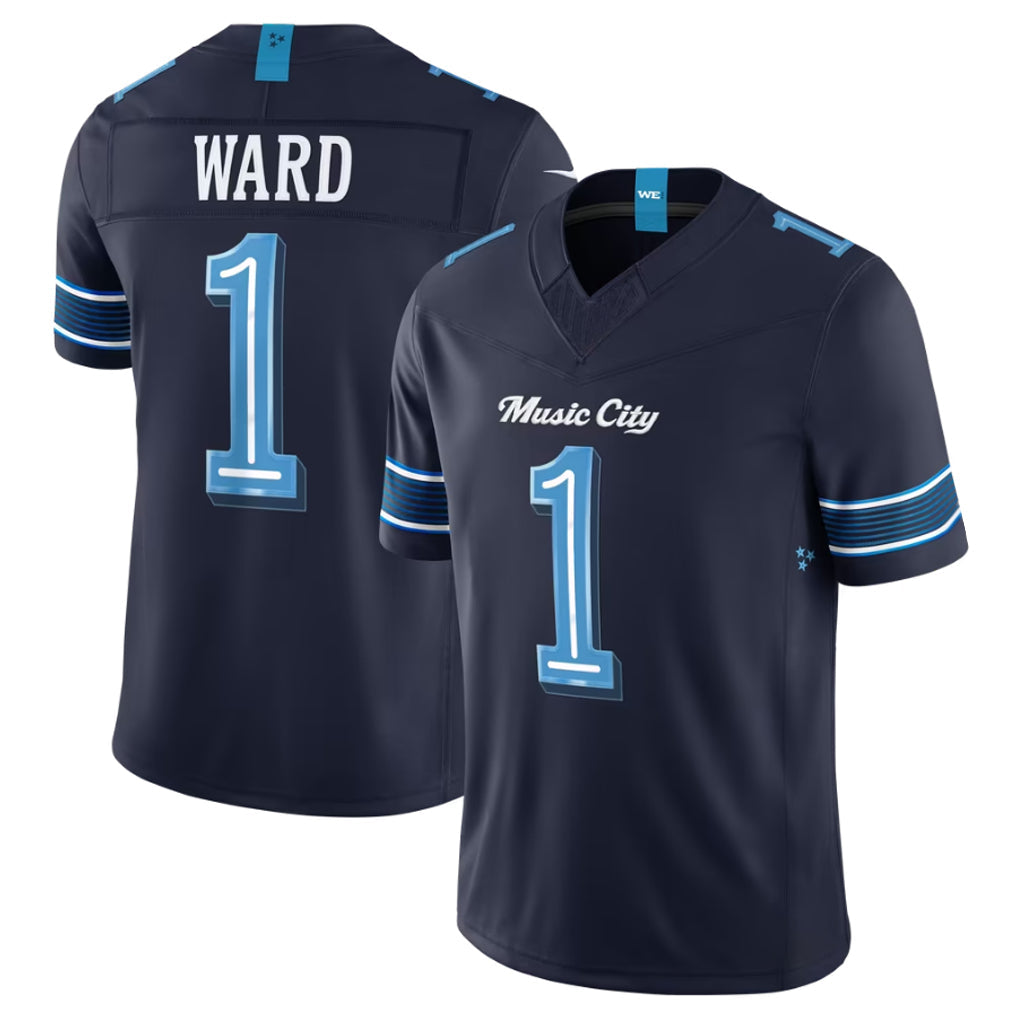 Jdoa T.Titans #1 Cameron Ward Player Navy 2026 Rivalries Collection Limited Home Game Stitched Jerseys