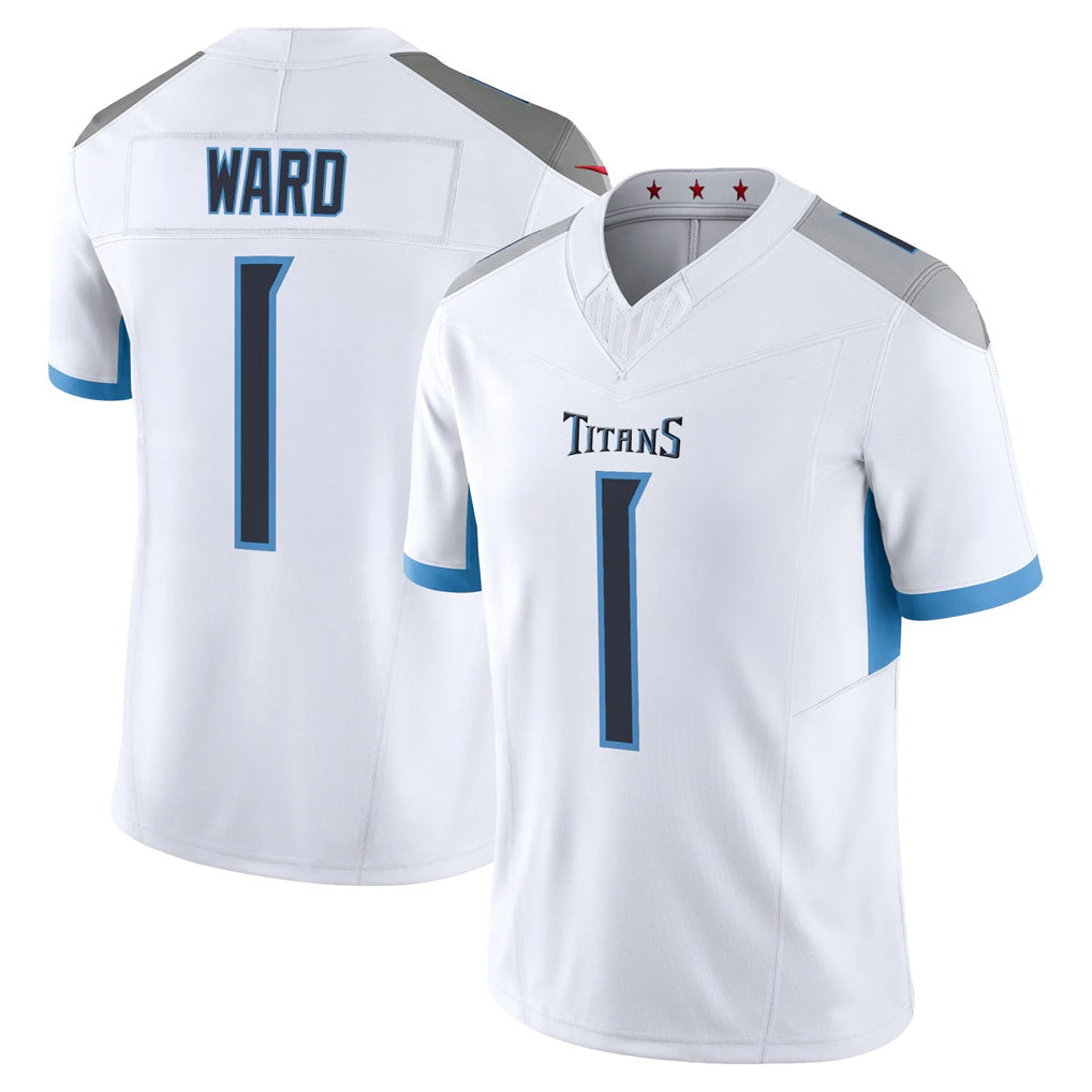 Jdoa T.Titans #1 Cameron Ward Player White 2025 Vapor Limited Home Game Stitched Jerseys