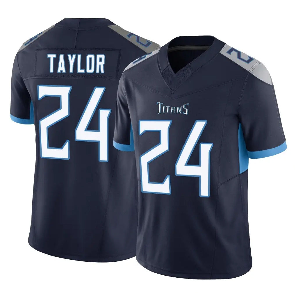 Jdoa T.Titans #24 Alontae Taylor Player Navy Limited Vapor F.U.S.E. Home Game Stitched Jerseys
