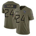 Jdoa T.Titans #24 Alontae Taylor Player Olive Limited 2025 Salute to Service Home Game Stitched Jerseys