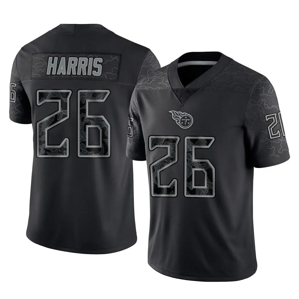 Jdoa T.Titans #26 Marcus Harris Player Black Limited Reflective Home Game Stitched Jerseys