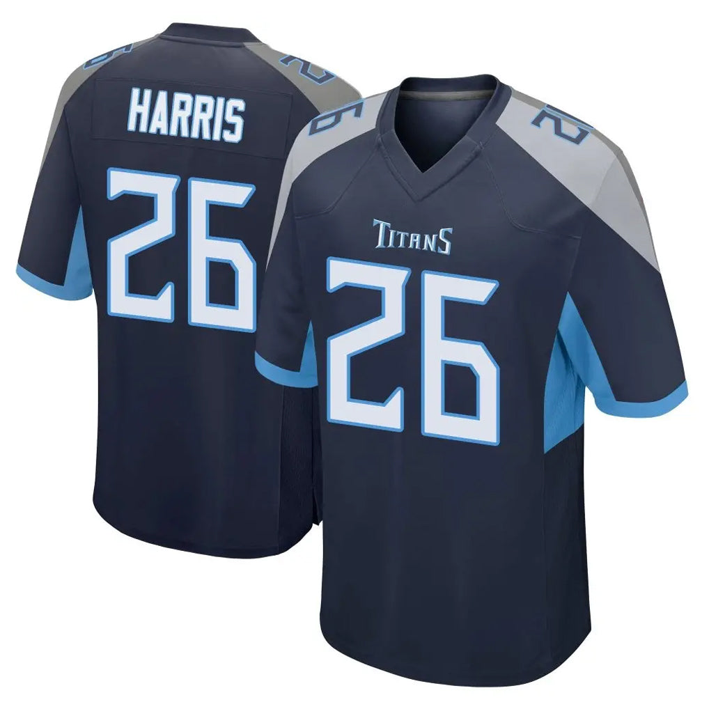 Jdoa T.Titans #26 Marcus Harris Player Navy Home Game Stitched Jerseys