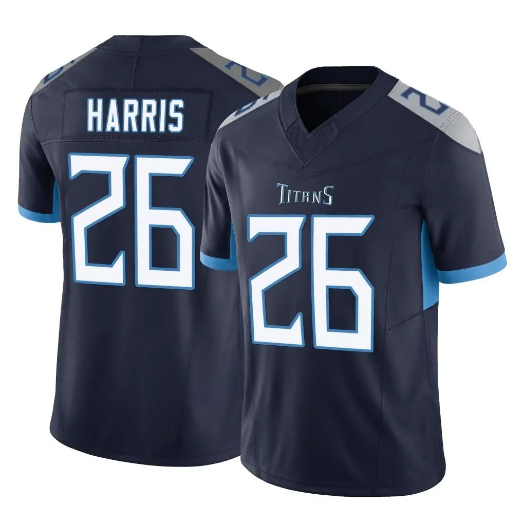 Jdoa T.Titans #26 Marcus Harris Player Navy Limited Vapor F.U.S.E. Home Game Stitched Jerseys