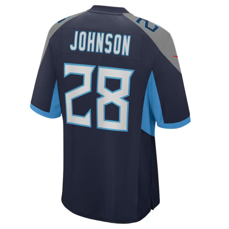Jdoa T.Titans #28 Chris Johnson Navy Retired Player Game Jersey American Stitched Football Jersey