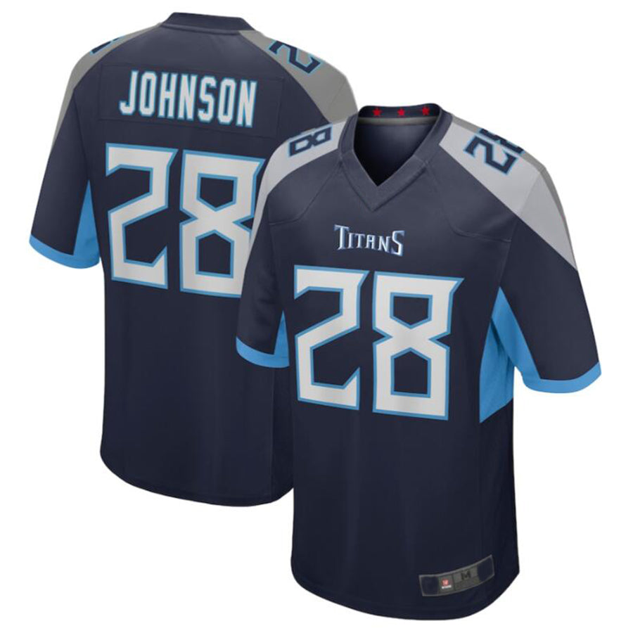 Jdoa T.Titans #28 Chris Johnson Navy Retired Player Game Jersey American Stitched Football Jerseys