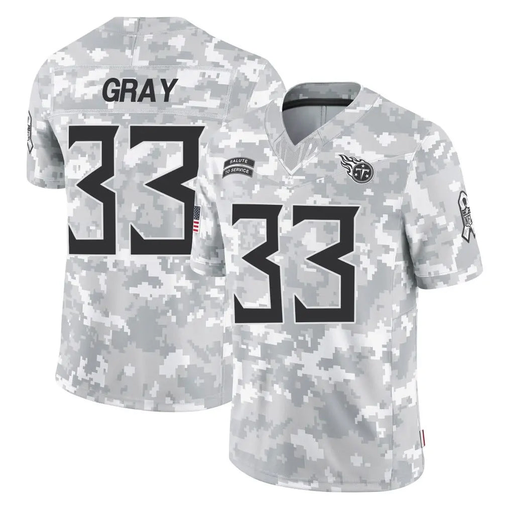 Jdoa T.Titans #33 Cedric Gray Player Arctic Camo Limited Salute to Service Home Game Stitched Jerseys
