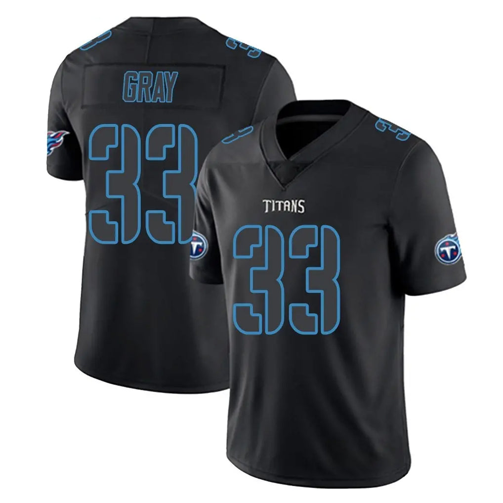 Jdoa T.Titans #33 Cedric Gray Player Black Impact Limited Home Game Stitched Jerseys