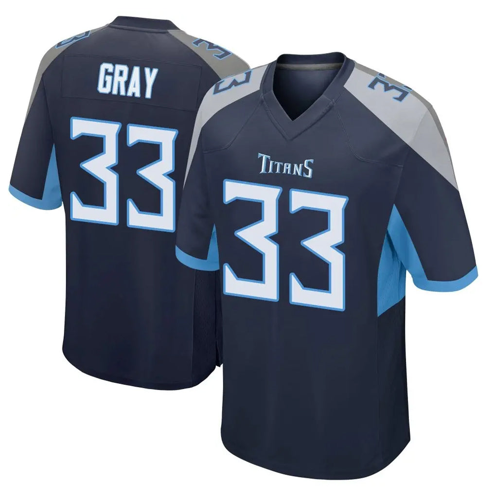 Jdoa T.Titans #33 Cedric Gray Player Navy Home Game Stitched Jerseys