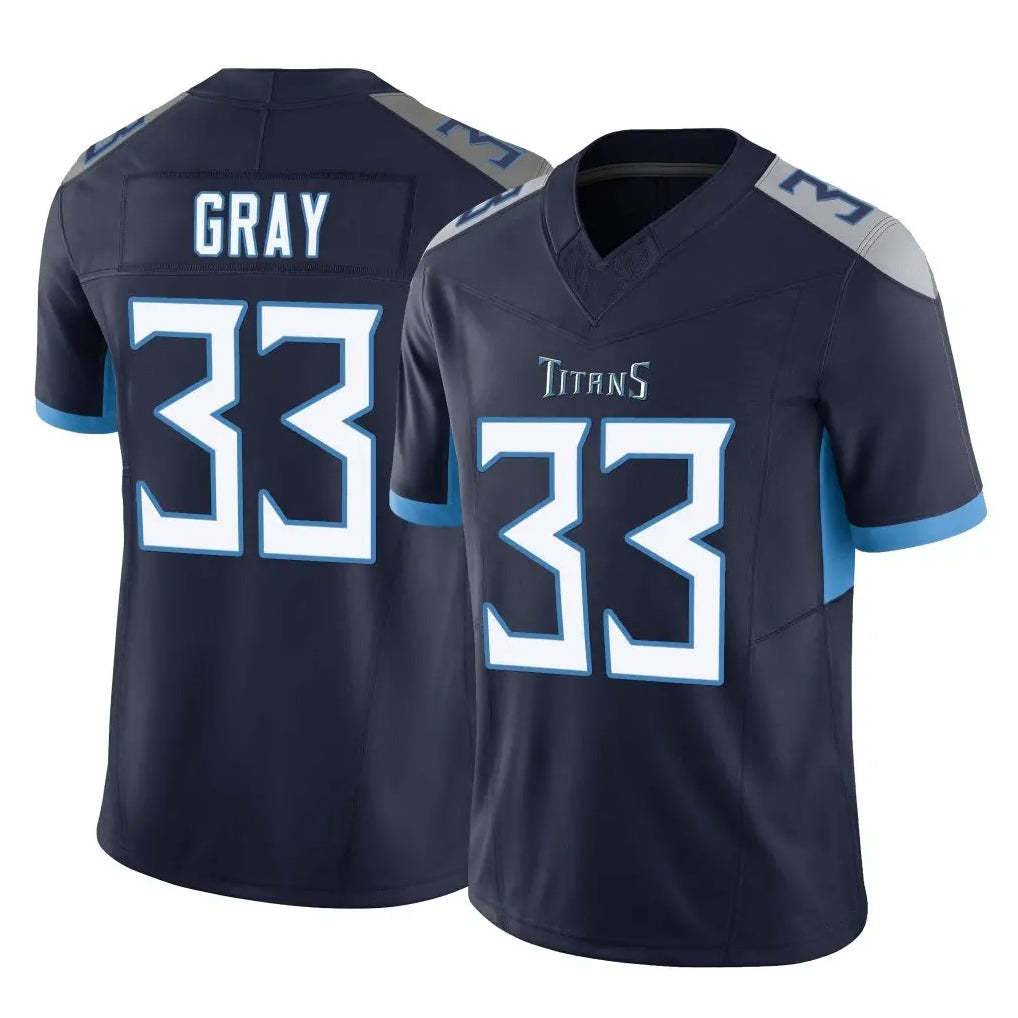 Jdoa T.Titans #33 Cedric Gray Player Navy Limited Vapor F.U.S.E. Home Game Stitched Jerseys
