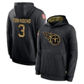 Jdoa T.Titans #3 Tommy Townsend Player Black Salute to Service Sideline Performance Pullover Hoodies Home Game Stitched Jerseys