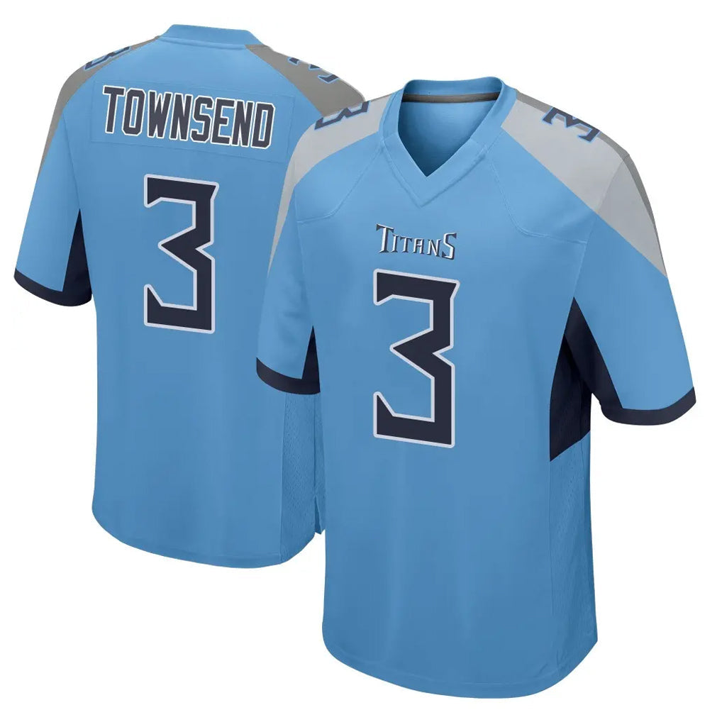 Jdoa T.Titans #3 Tommy Townsend Player Light Blue Home Game Stitched Jerseys