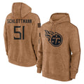 Jdoa T.Titans #51 Austin Schlottmann Player Brown Salute To Service Club Pullover Hoodies Home Game Stitched Jerseys