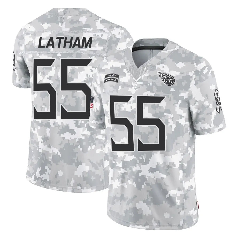 Jdoa T.Titans #55 JC Latham Player Arctic Camo Limited Salute to Service Home Game Stitched Jerseys