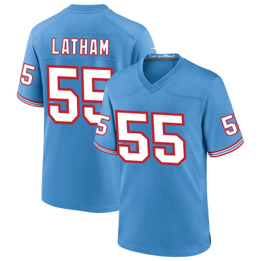 Jdoa T.Titans #55 JC Latham Player Blue Throwback Alternate Game Stitched Jerseys