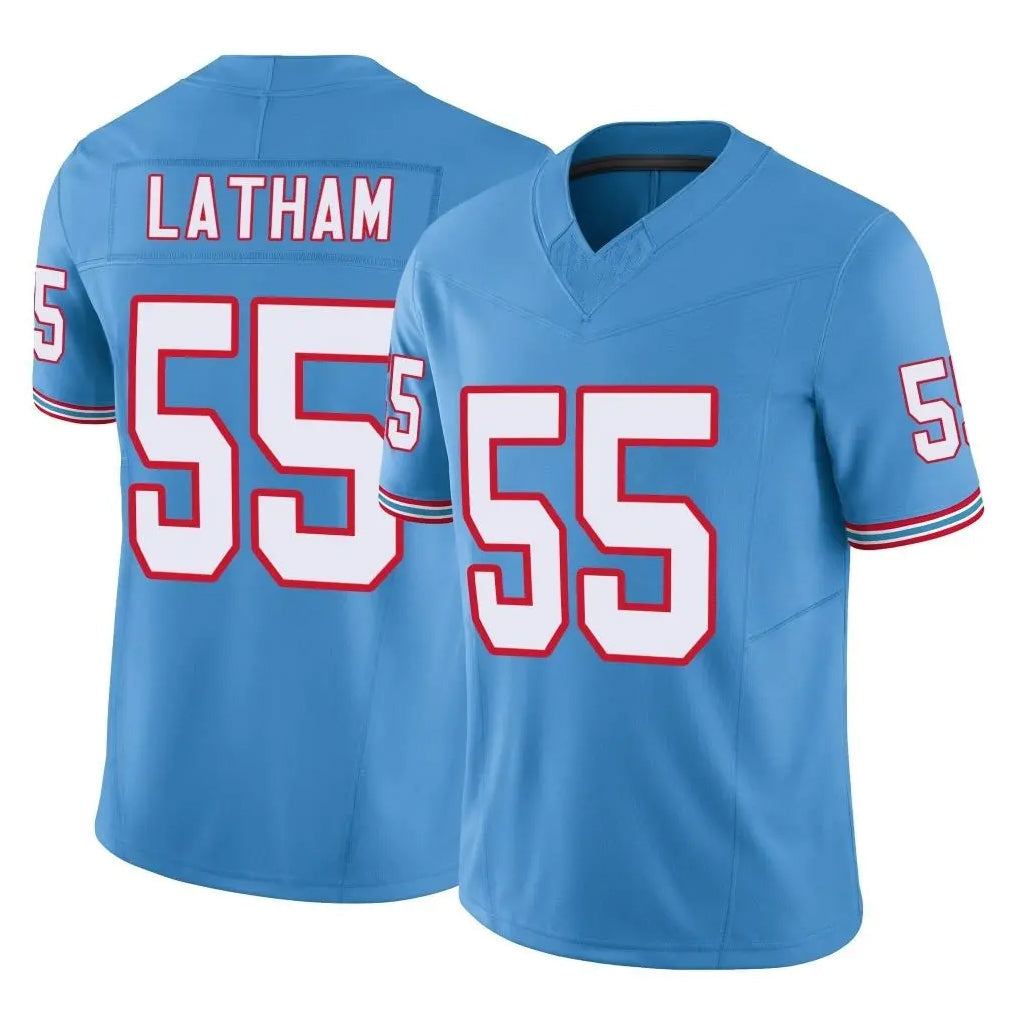 Jdoa T.Titans #55 JC Latham Player Light Blue Limited Vapor F.U.S.E. Home Game Stitched Jerseys